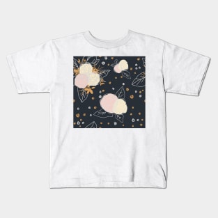 PUFFY PASTEL FLORAL PATTERN Kids T-Shirt